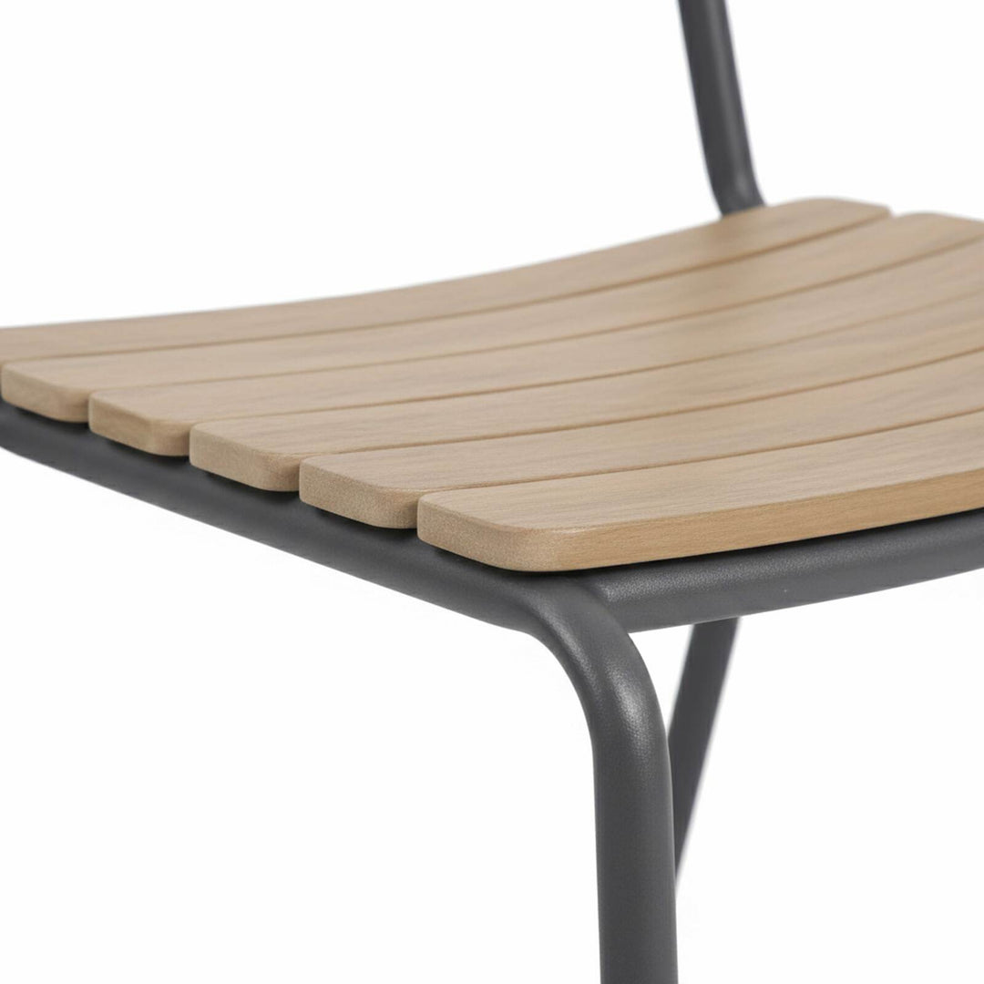 Chaise de jardin en métal Oviala effet bois Bogota