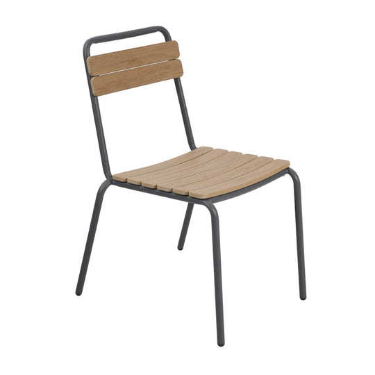 Chaise de jardin en métal Oviala effet bois Bogota