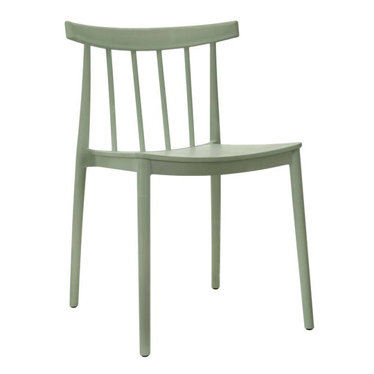 Lot de 4 chaises de jardin en plastique Oviala LISBOA vert sauge