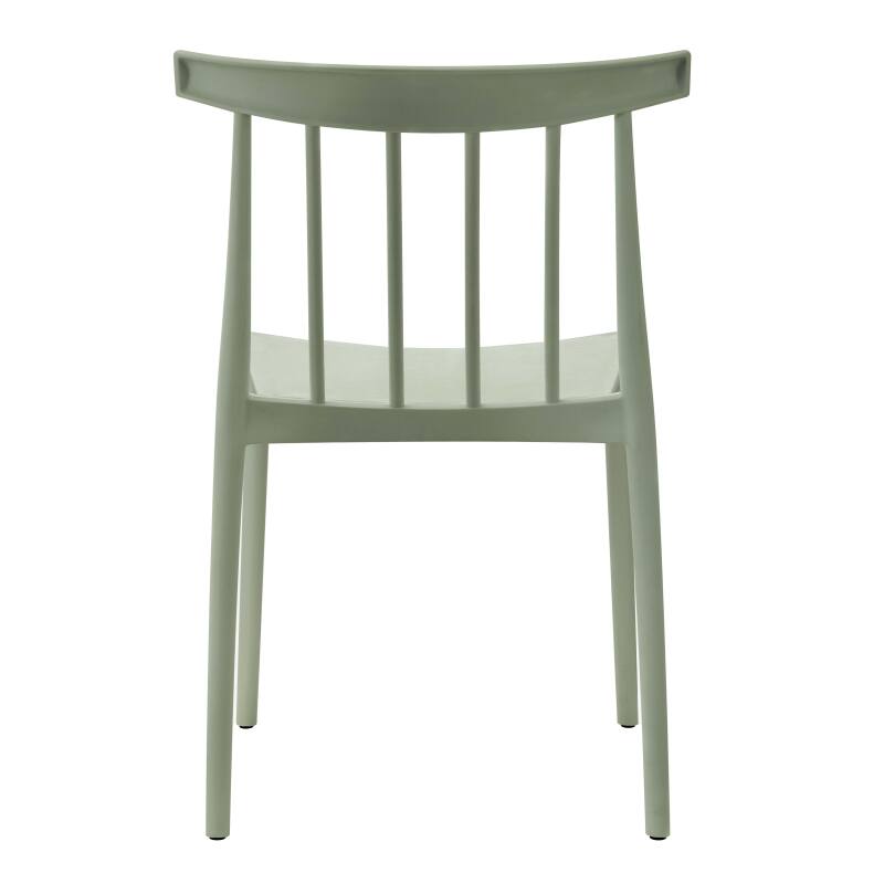Lot de 4 chaises de jardin en plastique Oviala LISBOA vert sauge
