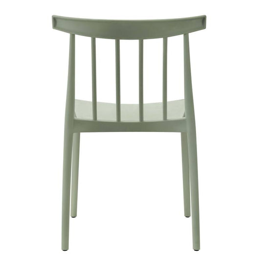 Lot de 4 chaises de jardin en plastique Oviala LISBOA vert sauge