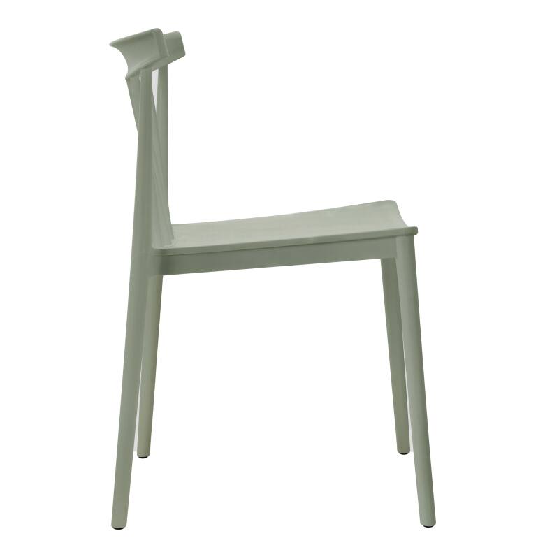 Lot de 4 chaises de jardin en plastique Oviala LISBOA vert sauge