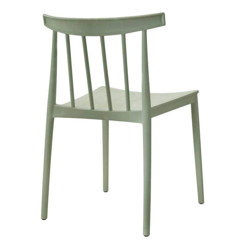 Lot de 4 chaises de jardin en plastique Oviala LISBOA vert sauge