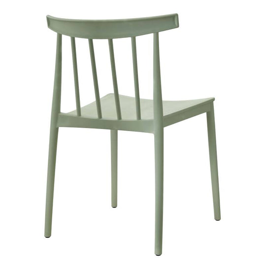 Lot de 4 chaises de jardin en plastique Oviala LISBOA vert sauge