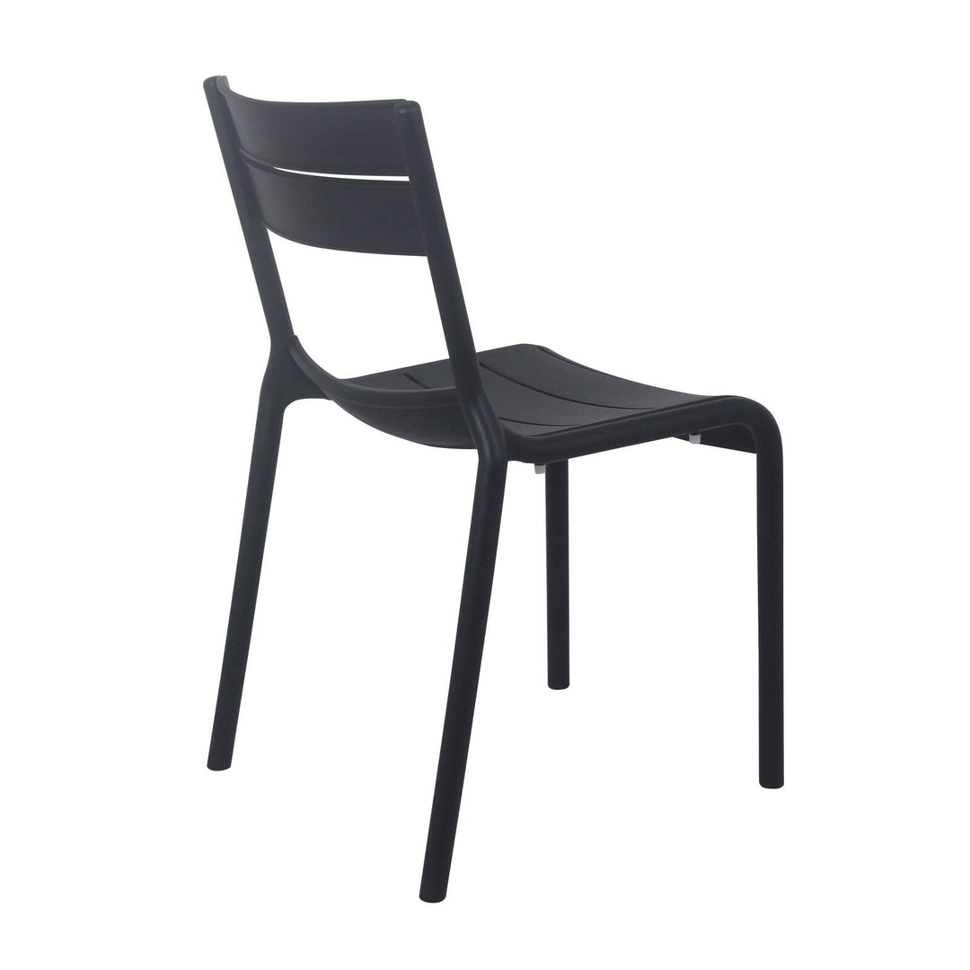Lot de 4 chaises de jardin en plastique Noire PANAME
