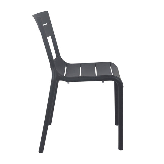 Lot de 4 chaises de jardin en plastique Noire PANAME