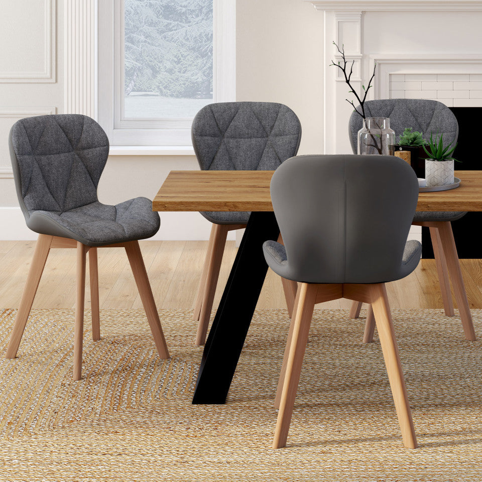 Lot de 4 chaises Gladys gris