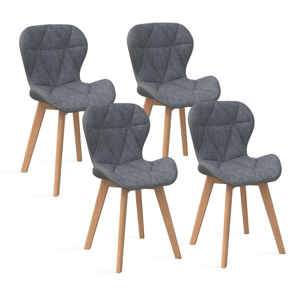 Lot de 4 chaises Gladys gris