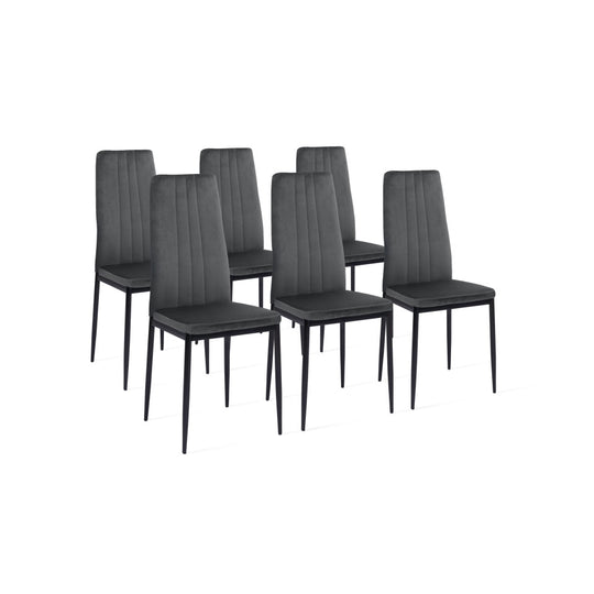 Lot de 6 chaises Jade Gris foncé