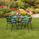 Lot de 6 chaises de jardin acier - Mix couleurs