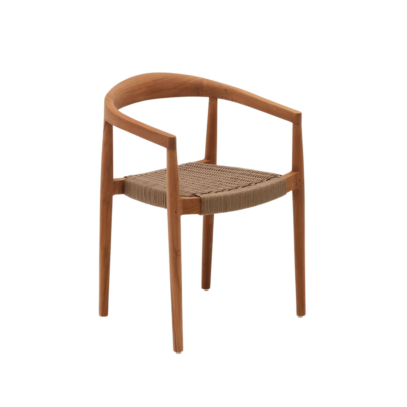 Chaise KAVE HOME Ydalia en teck, finition naturelle et corde beige