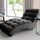 Chaise longue d'intérieur LES TENDANCES Rikal en velours capitonné Noir