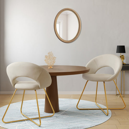 Lot de 2 Chaises Malone en velours creme