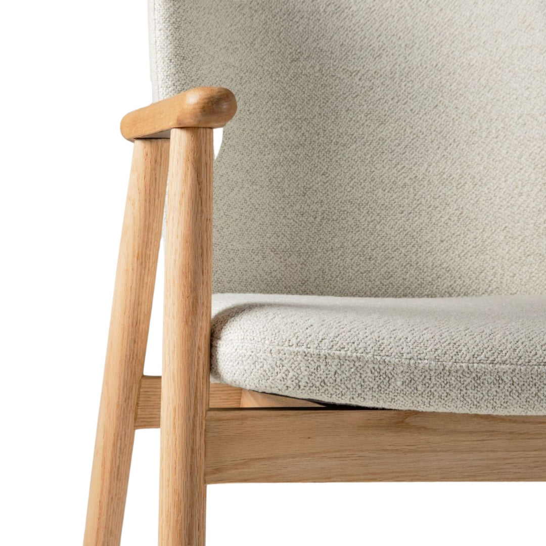 Chaise MICADONI Ria en tissu Blanc cassé