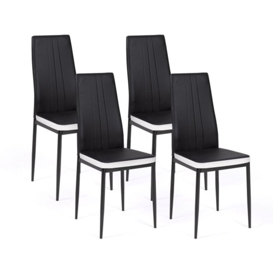 Lot de 4 chaises Jodie Noir/Blanc