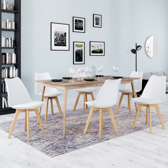 Lot de 4 chaises scandinaves Nordia Blanches