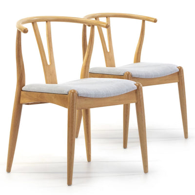 Lot de 2 chaises en bois massif Rustic couleur chêne