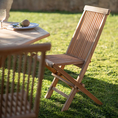 Pack de 2 chaises de jardin pliantes en bois de teck Pira SKLUM