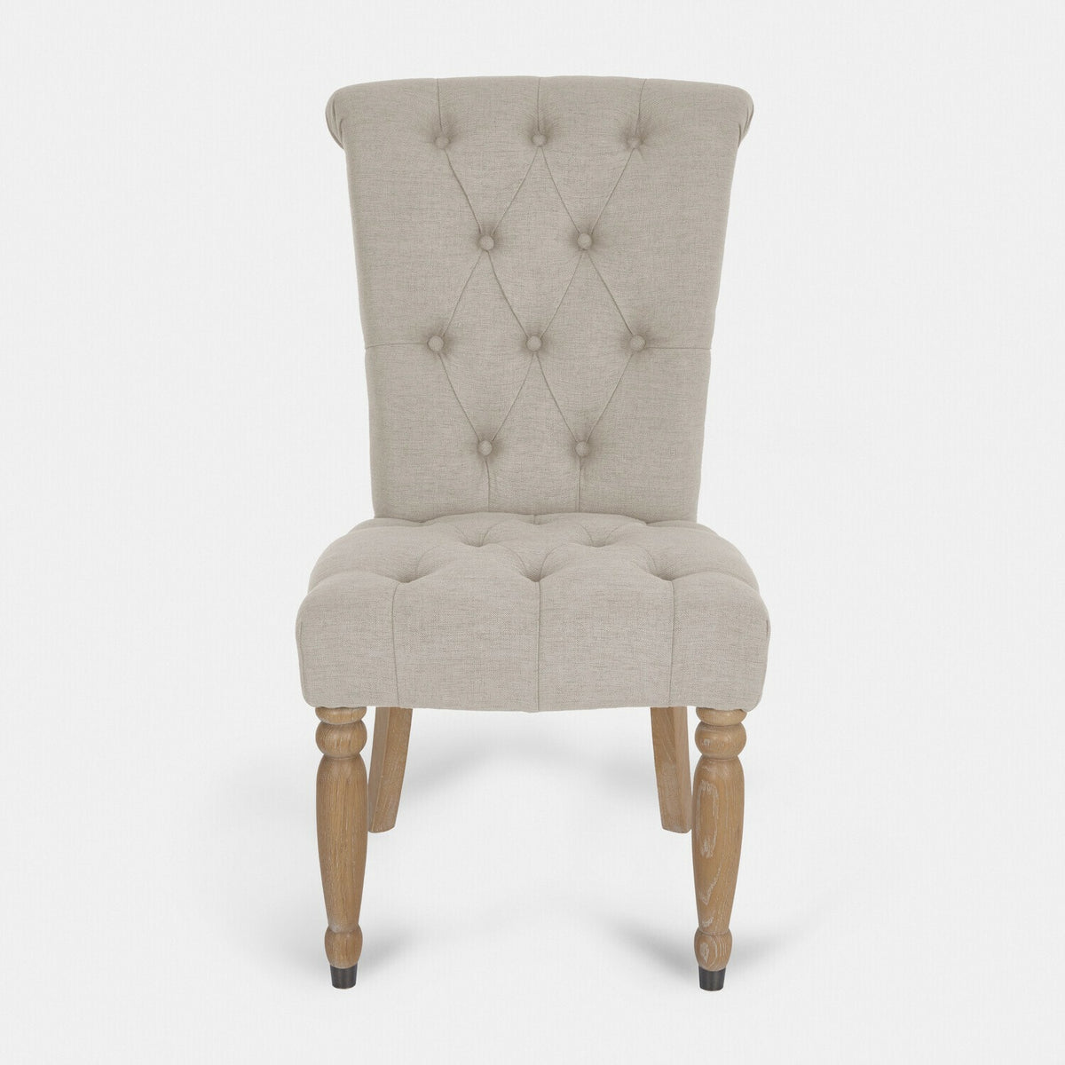 Chaise LOBERON Claville en tissu beige lin — photo produit