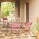 Lot de 4 chaises de jardin SWEEEK pliantes rouges — photo produit