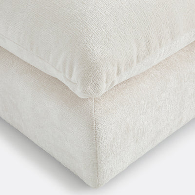 Chauffeuse modulable LA REDOUTE Malo en velours texturé Ecru