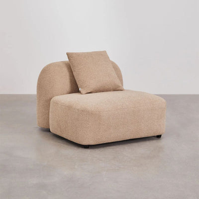 Chauffeuse SKLUM Coco en tissu chenille epais marron latté