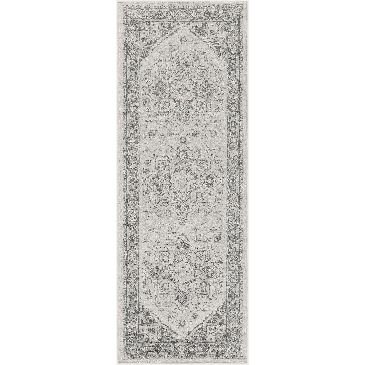 Tapis de Couloir Vintage Oriental Gris/Blanc Mendoza