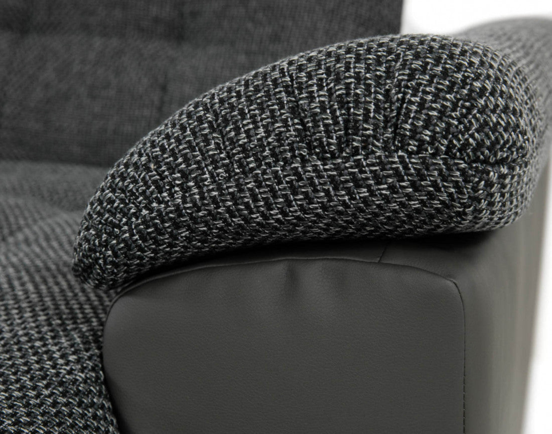 Canapé panoramique d'angle gauche XX BESTMOBILIERL convertible avec coffre 7 places - noir / gris — photo produit