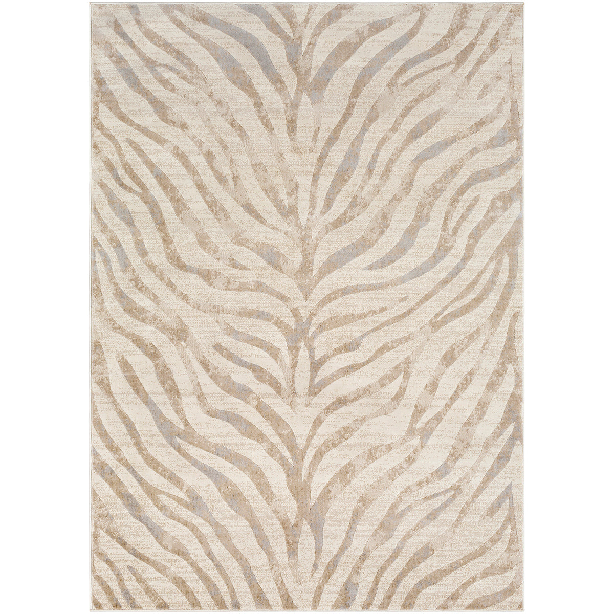 Tapis SURYA Luanda bohème, motif zébré beige et taupe sur fond crème, vue 10