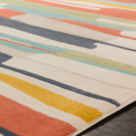 Tapis Scandinave Moderne Multicolore/Orange Houston