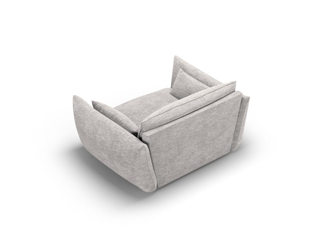 Fauteuil MAISON HERITAGE Clau en tissu chenille gris clair — photo produit