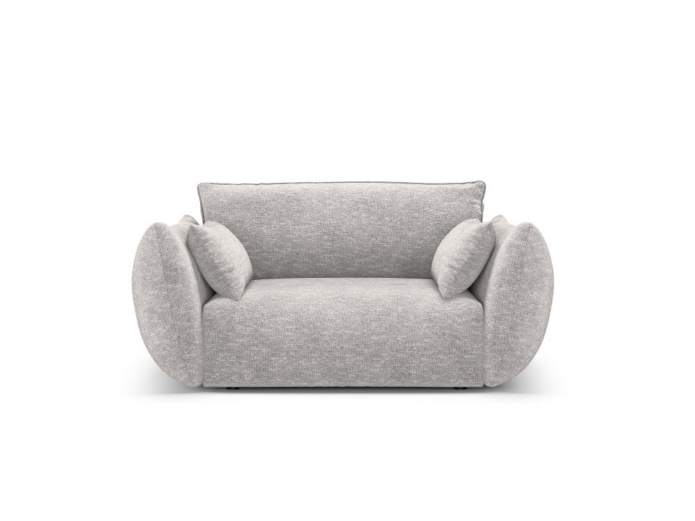 Fauteuil MAISON HERITAGE Clau en tissu chenille gris clair — photo produit