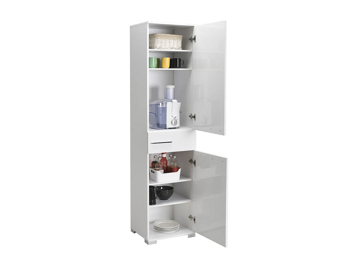 Colonne de rangement VENTE-UNIQUE Lika blanche 45cm 2 portes — photo produit