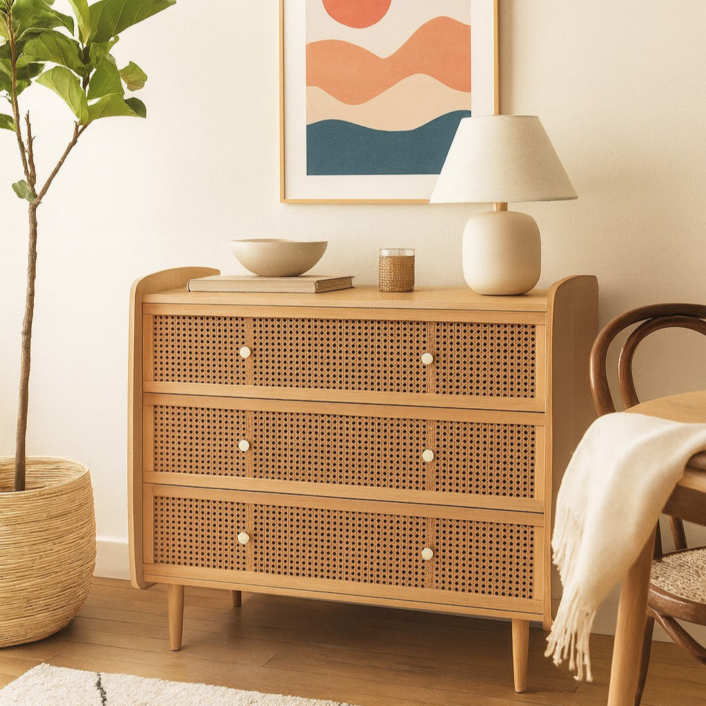 Commode 3 tiroirs en cannage Tempa La Redoute Interieurs