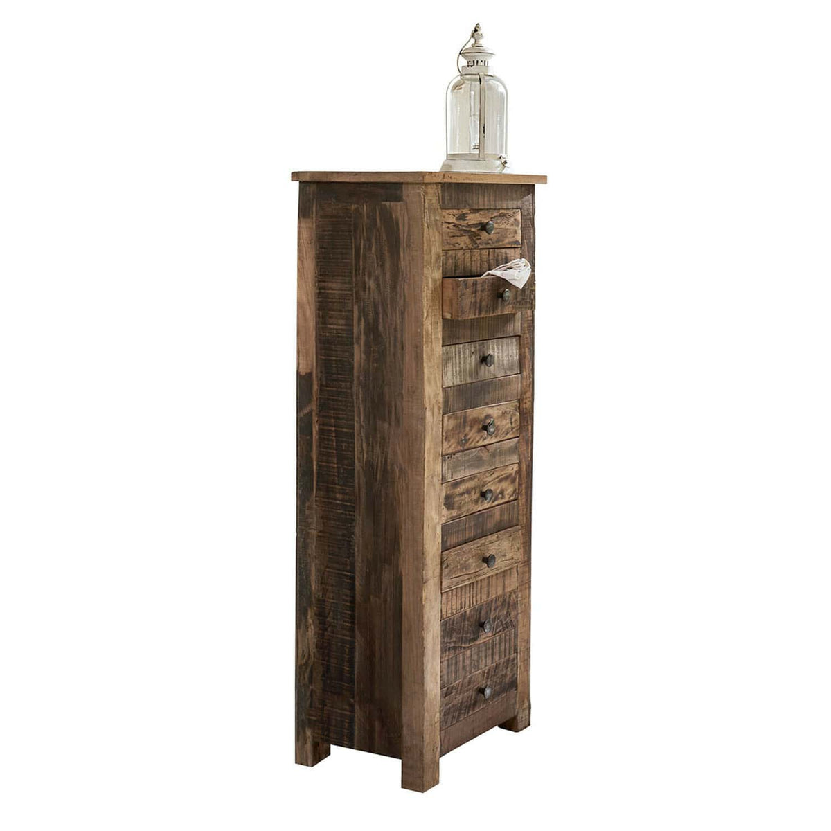 Semainier LOBERON Turell 7 tiroirs bois recyclé — photo produit