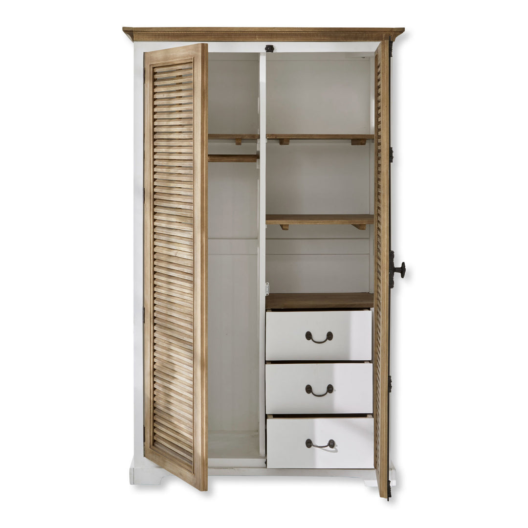 Armoire LOBERON Comtois en bois marron blanc