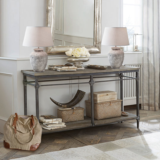 Console LOBERON Caspian en bois massif et métal — photo produit