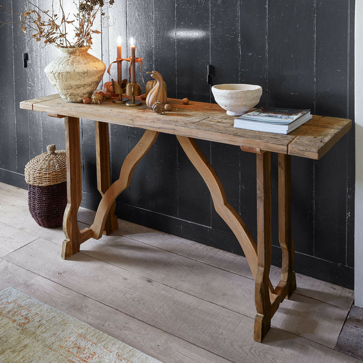 Console LOBERON Montévine en bois de sal non traité sculpté à la main