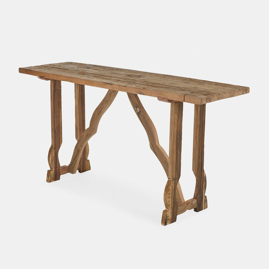 Console LOBERON Montévine en bois de sal non traité sculpté à la main — photo produit