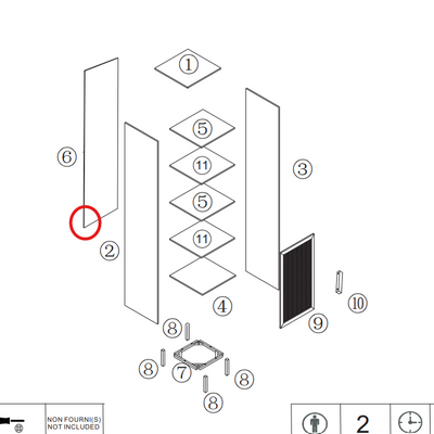 Colonne de rangement DRAWER June en bois et cannage H190cm