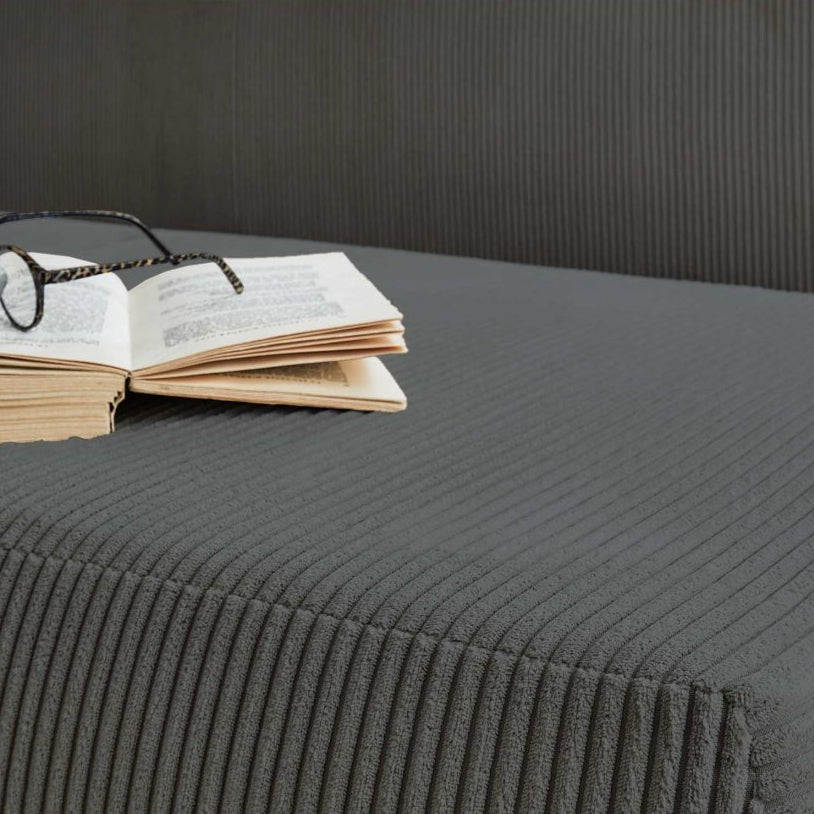 Canapé Cristal 3 places BESTMOBILIER - convertible en velours côtelé gris