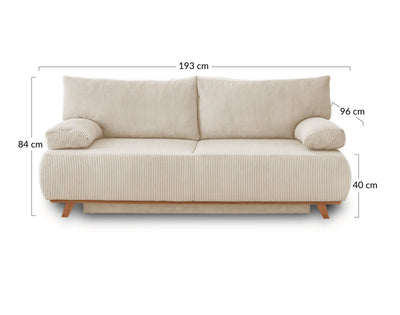 Canapé Cristal 3 places BESTMOBILIER - convertible en velours côtelé gris