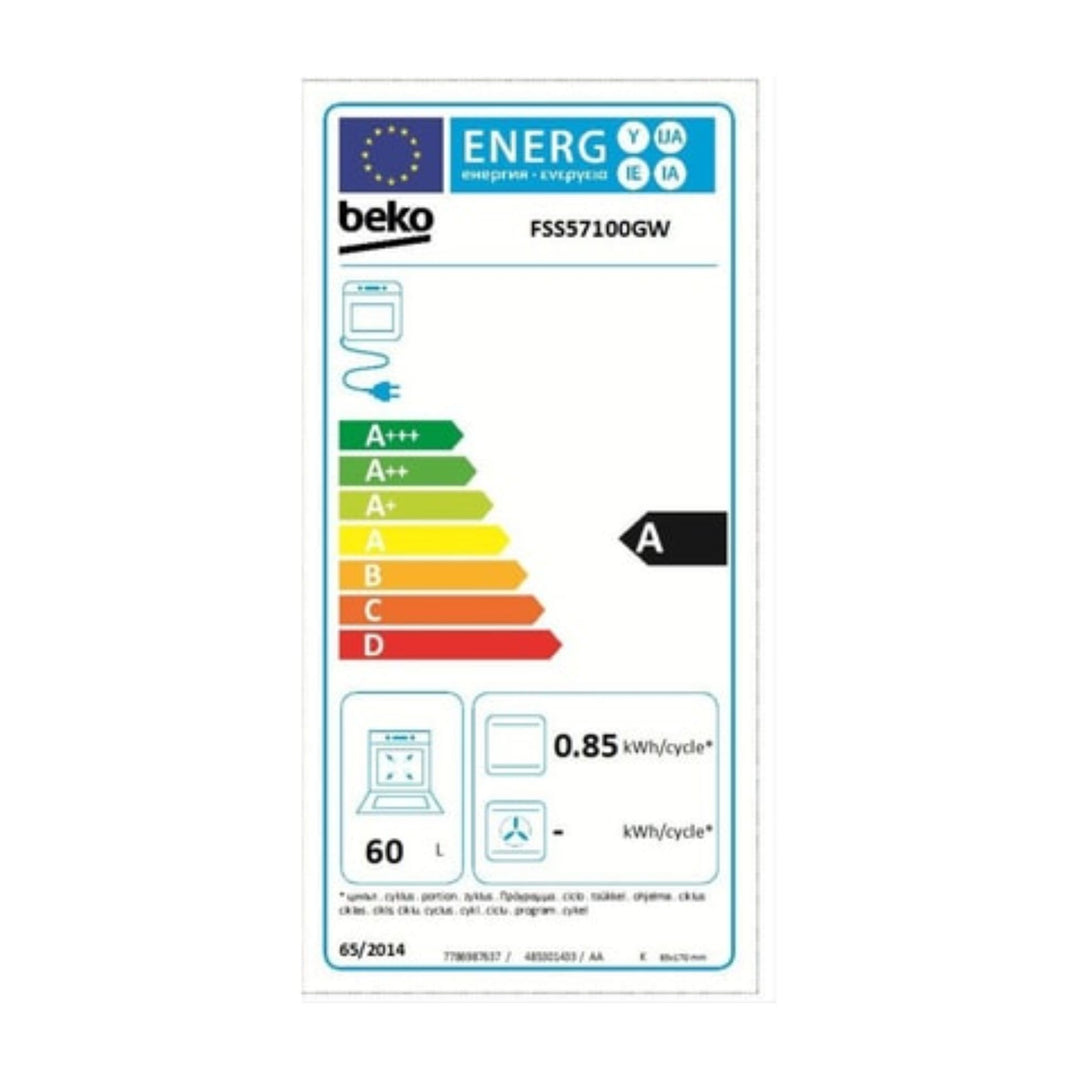 Cuisinière vitrocéramique BEKO FSS57100GW