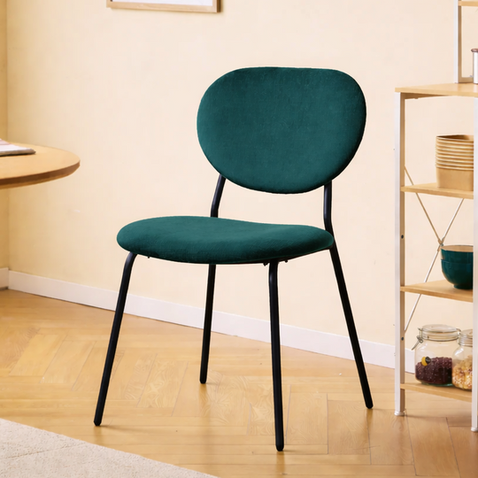 Lot de 2 chaises scandinaves Nordlys en métal et velours vert SUZUKA