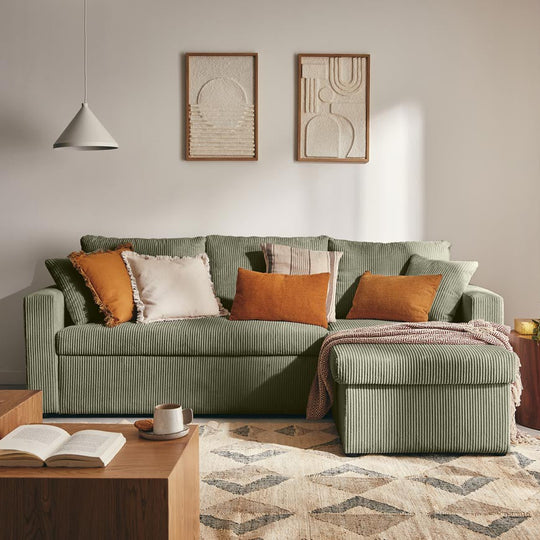 Canapé d'angle réversible 4 places CYRUS BESTMOBILIER vert — photo produit