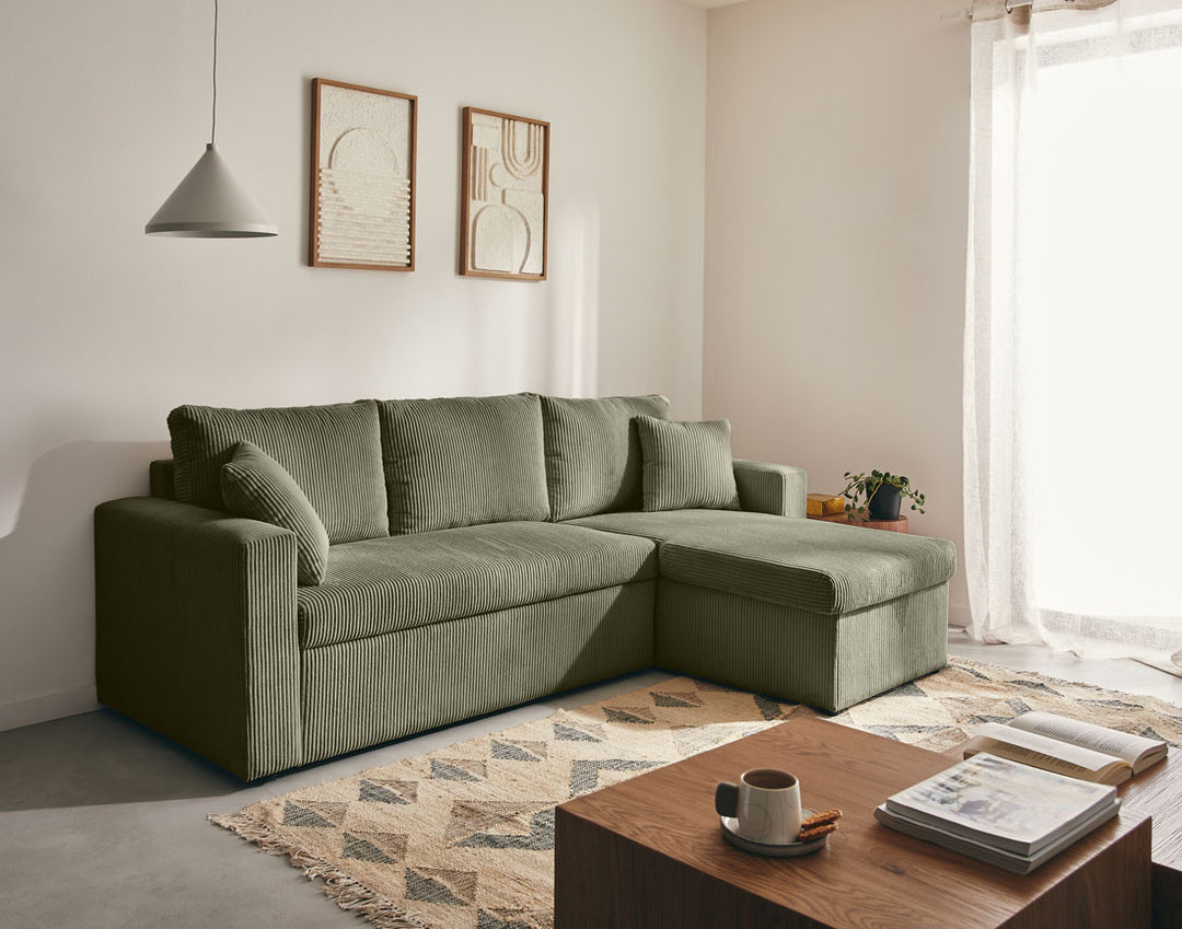 Canapé d'angle réversible 4 places CYRUS BESTMOBILIER vert — photo produit