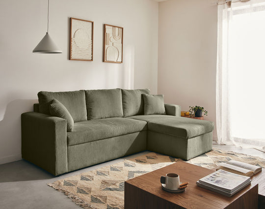 Canapé d'angle réversible 4 places CYRUS BESTMOBILIER vert — photo produit