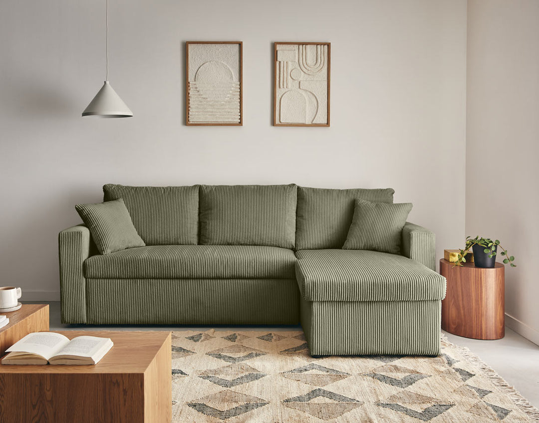 Canapé d'angle réversible 4 places CYRUS BESTMOBILIER vert — photo produit