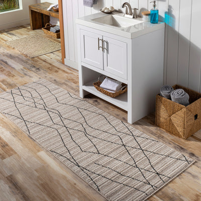 Tapis de Couloir Berbère Ethnique Gris/Beige Durban