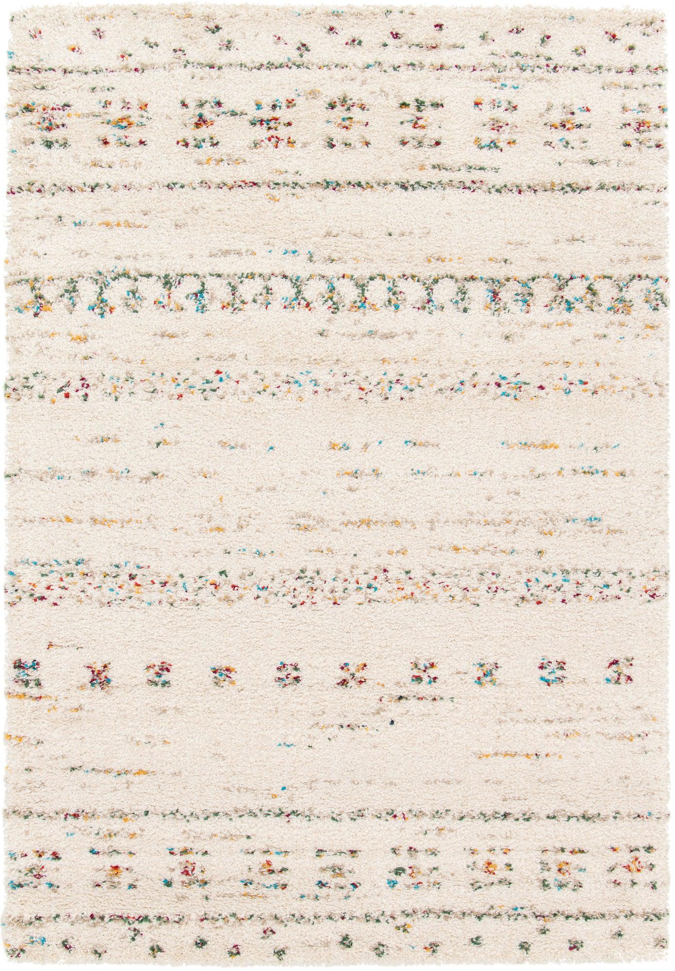 tapis épais crème et coloré - himalaya. Vue 2 du tapis montrant des détails angle.